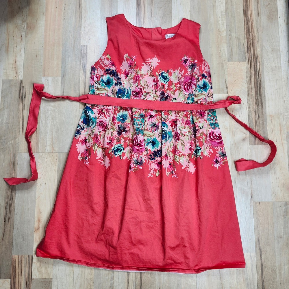 Floral Sleeveless Dress - Red